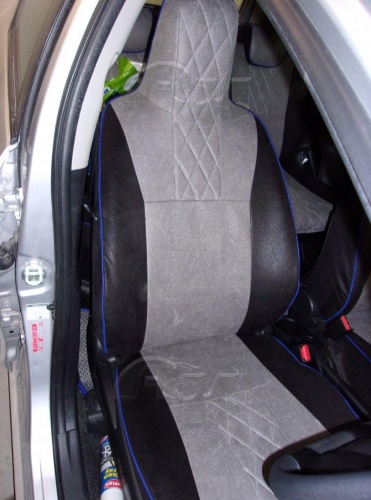 Чехлы для Toyota Aqua 2011-2021, передние подголовники литые со спинками, второй ряд - диван