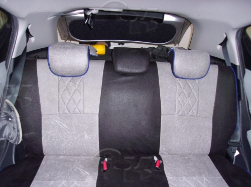 Чехлы для Toyota Aqua 2011-2021, передние подголовники литые со спинками, второй ряд - диван фото 4