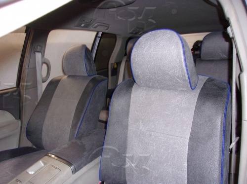 Чехлы для Toyota Estima 2006-2016, второй ряд два раздельных кресла, комплект на 3 ряда сидений фото 3