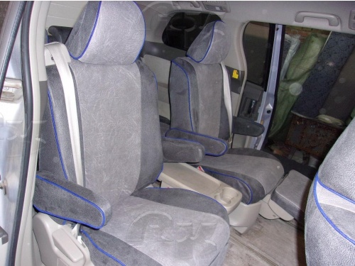 Чехлы для Toyota Estima 2006-2016, второй ряд два раздельных кресла, комплект на 3 ряда сидений фото 5
