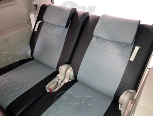 Чехлы для Toyota Isis,  второй ряд 60/40 с подлокотником Platana, комплект на 3 ряда сидений фото 6